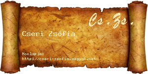 Cseri Zsófia névjegykártya